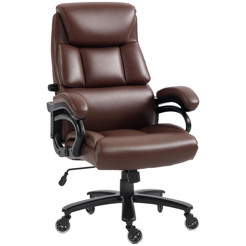 Vinsetto Big and Tall Office Chair, 400 lbs, Executive Computer Chair with PU Leather, Adjustable Height, Brown