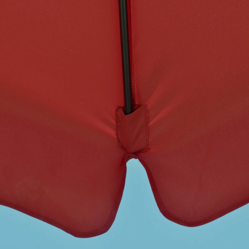 Outsunny 11FT Cantilever Patio Umbrella with Offset Hanging, Easy Tilt Adjustment & Cross Base for Backyard, Poolside, Red