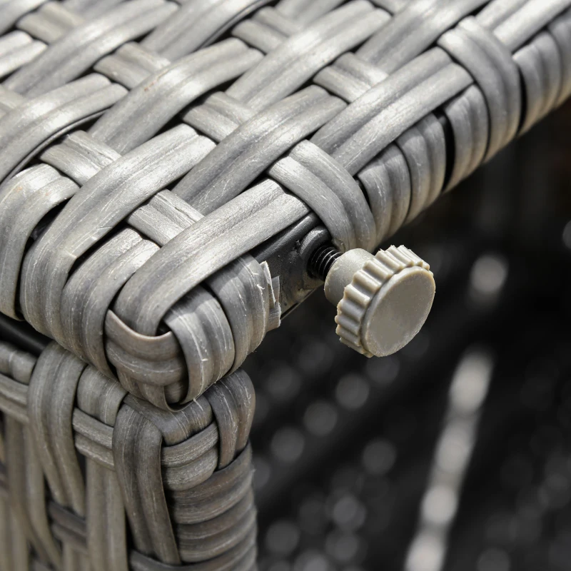 Outsunny 3-Piece Patio Furniture Set Modern Sectional Sofa Rattan Chair Wicker Conversation Set Outdoor Hand Woven Rattan Wicker Furniture Patio Coffee Table Sofa Set, Grey