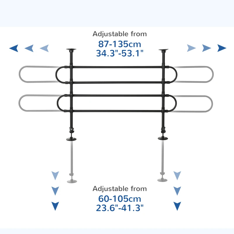 PawHut Adjustable Pet Car Barrier for SUVs, Vehicles, Vans, Back Seat Dog Fence Guard for Safety Car Travel, Black