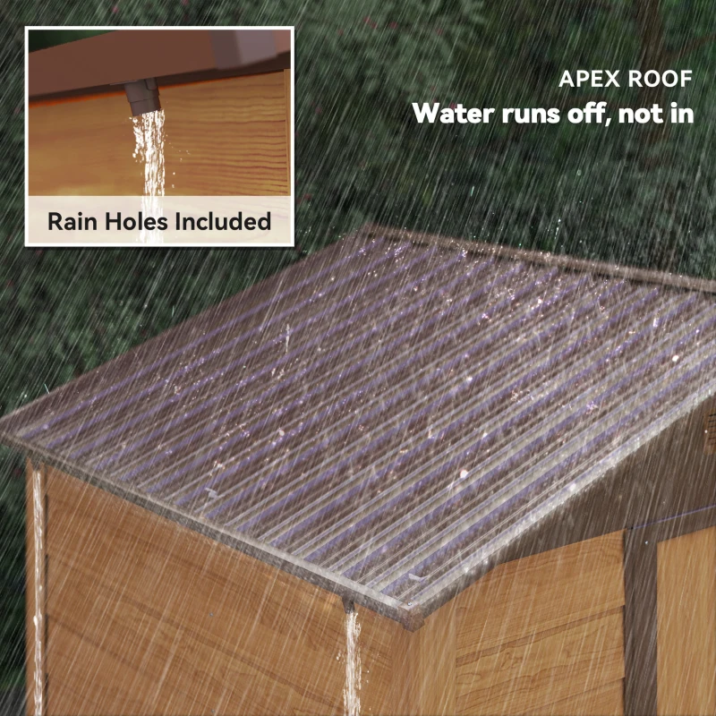 Outsunny 8' x 6' Metal Outdoor Storage Shed with Double Doors and Four Ventilation for Patio Furniture, Brown