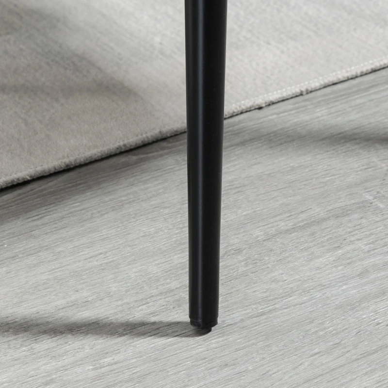 HOMCOM Set of 2 Mid-Back Dining Chair, Mid-Back Velvet-touch Upholstery Kitchen Chair for Living Room Dining Room, Dark Blue