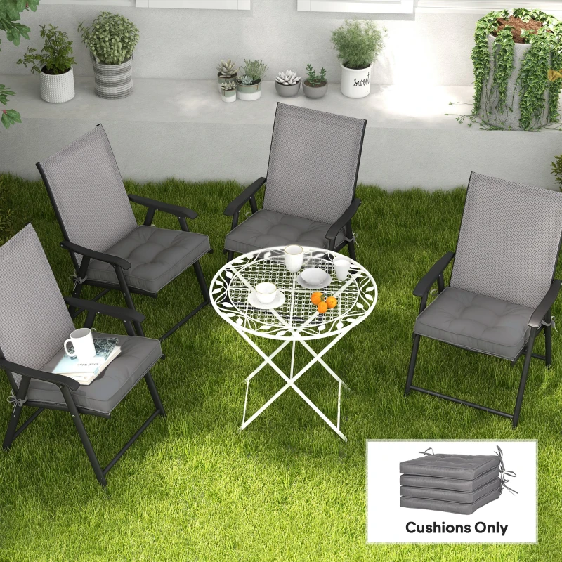 Outsunny Replacement Cushions for Rattan Furniture, 4 Piece Outdoor Seat Cushion Pad for Patio Set, Dark Grey