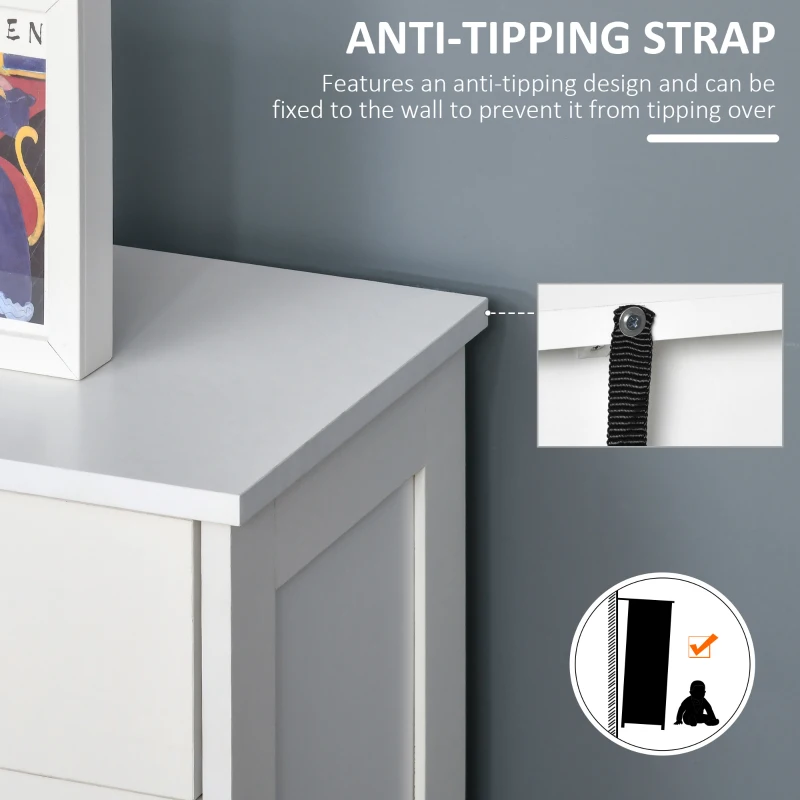 HOMCOM Bathroom Cabinet, Freestanding Accent Sideboard with Storage Drawer & Adjustable Shelf, White