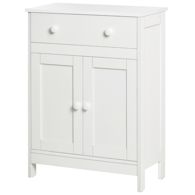HOMCOM Bathroom Cabinet, Freestanding Accent Sideboard with Storage Drawer & Adjustable Shelf, White