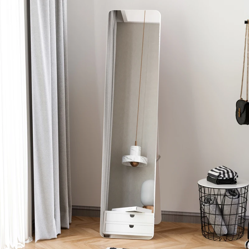 HOMCOM Full Length Mirror for Bedroom, Free Standing Dressing Mirror, Wall Mirror with Wood Frame, 15" x 61", White