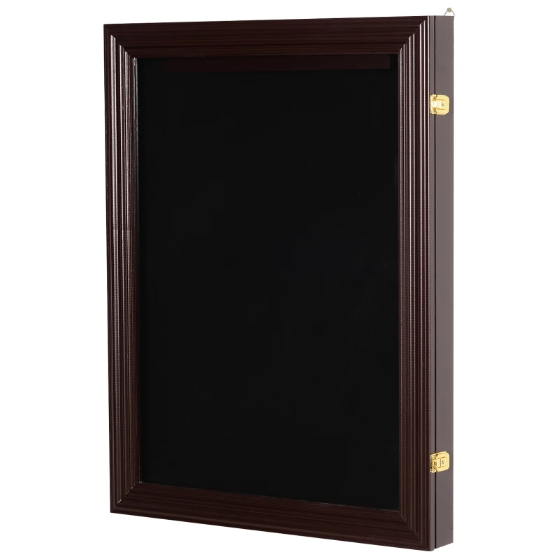 HOMCOM Jersey Display Frame Case, Acrylic Sports Shirt Shadow Box for Basketball Football Baseball, 26" x 35", Brown