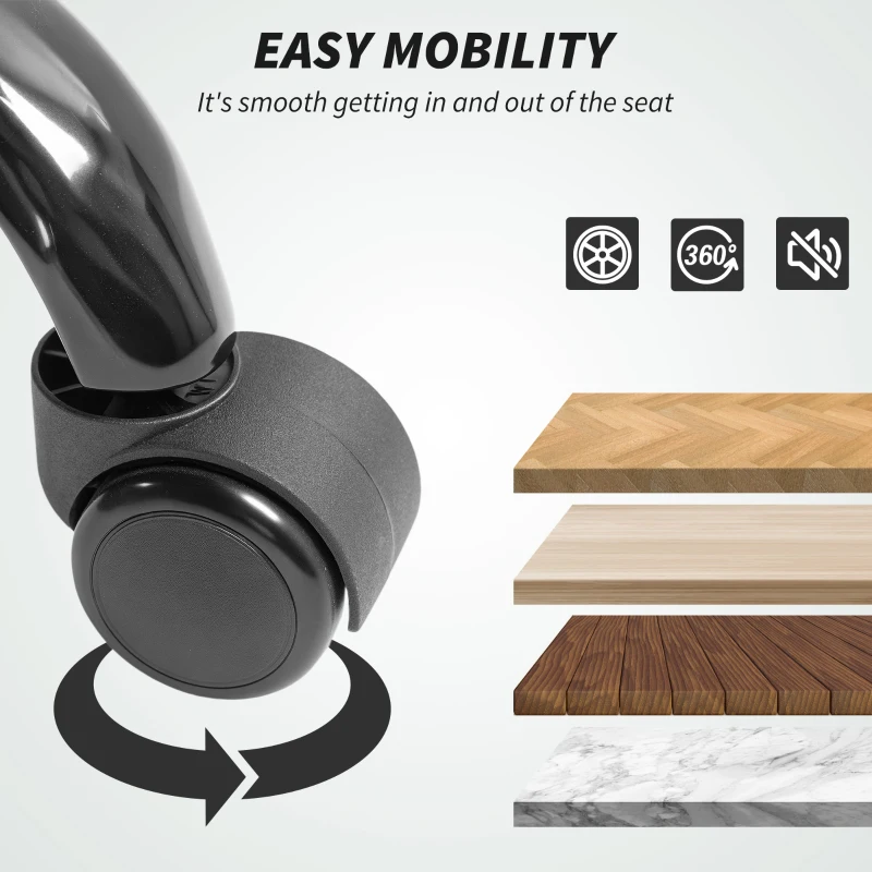 HOMCOM Ergonomic Desk Chair Computer Office Chair with Footrest, Adjustable Backrest, Lumbar Support and Headrest, Black