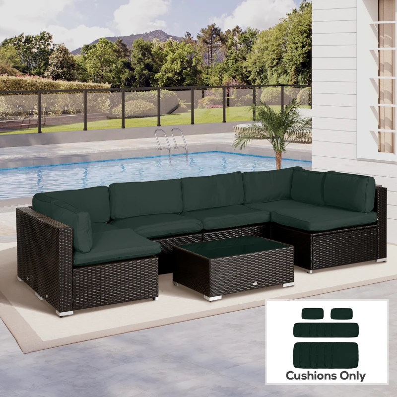 Outsunny Outdoor 14pc Patio Rattan Sofa Set Cushion Polyester Cover Replacement Set - No Cushion Included, Grey