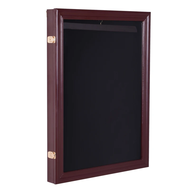 HOMCOM Jersey Display Frame Case, Acrylic Sports Shirt Shadow Box for Basketball Football Baseball, 26" x 35", Brown