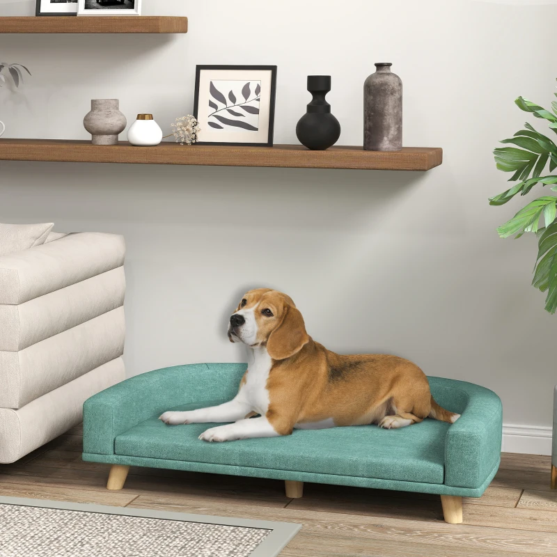 PawHut Dog Sofa for Large Dogs with Washable Cover, Anti-slip Foot Pads, Green