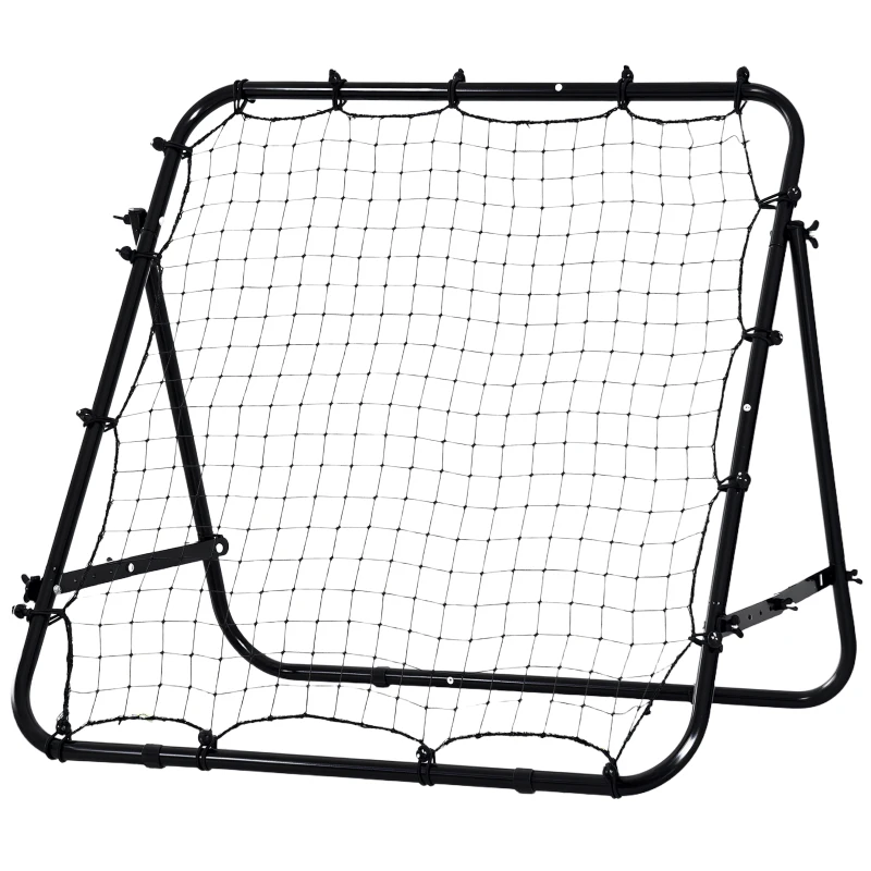 Soozier Rebounder Net Soccer Kickback Target Goal Kids Adults Football Training Aid Multi-Sports Practice Adjustable Black