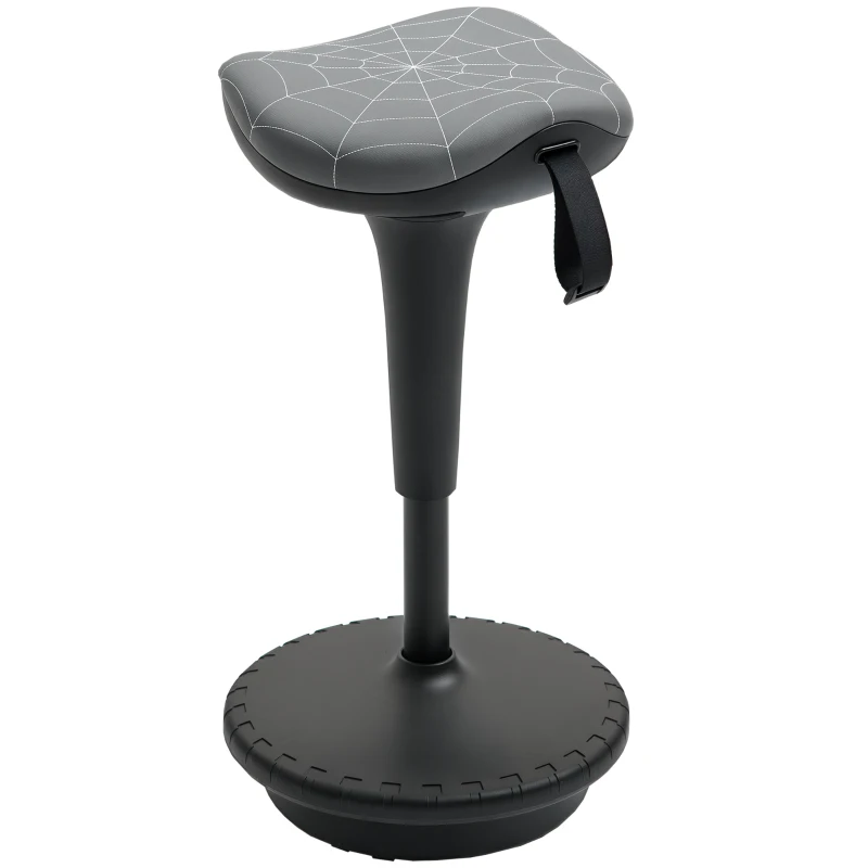 Vinsetto Backless Wobble Stool Chair, Standing Desk Chair, Adjustable Learning Stool for Office Desks, with Rocking Motion, Grey