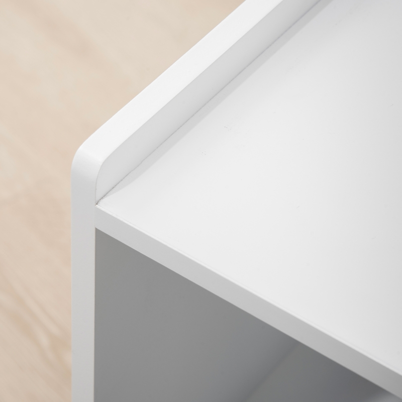 PawHut Hidden Cat Litter Box Furniture, Cat Litter Box Enclosure with Storage Compartments and Side Table Function, White