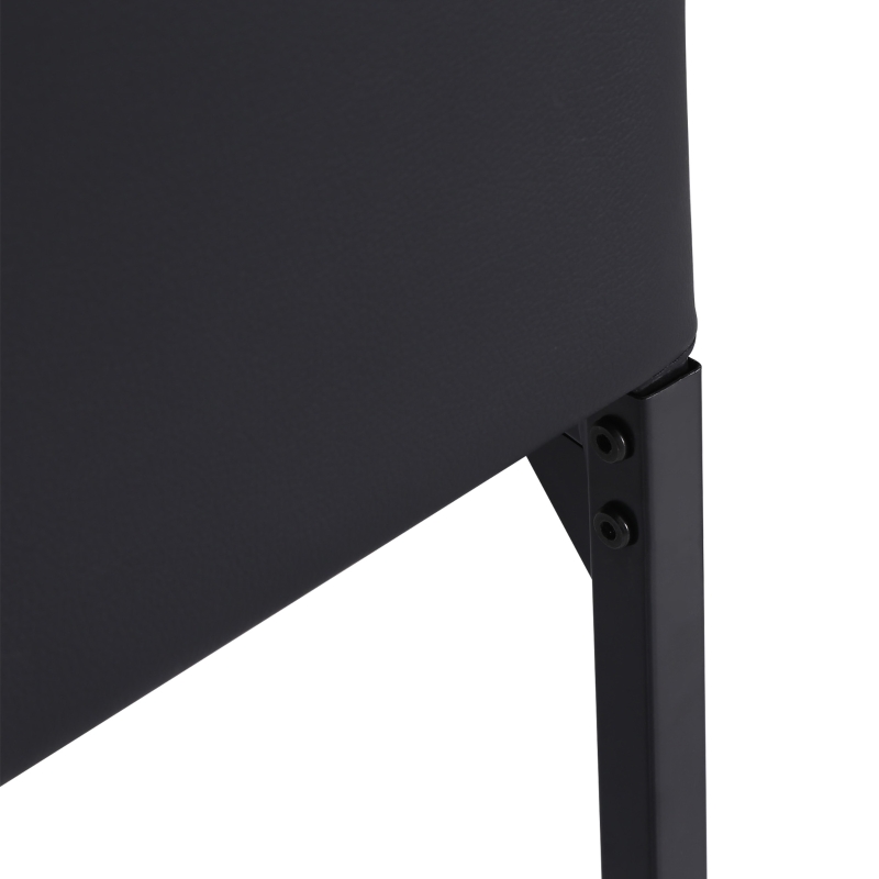 HOMCOM Modern Dining Chairs Set of 4, Upholstered Faux Leather Kitchen Chairs with Rhombic Tufting and Metal Legs for Living Room, Black