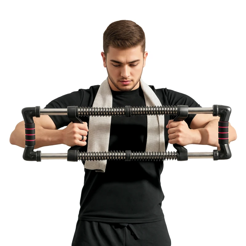 Soozier Chest Expander, Spring Chest Exerciser with 22-110 lbs Resistance for Men and Women Home Gym, Office or Travel