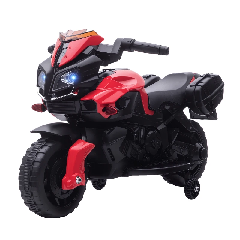 Aosom Kids Ride On Motorcycle, 6V Electric Battery Powered Dirt Bike w/ Training Wheels, Gift for Children Boys Girls Red