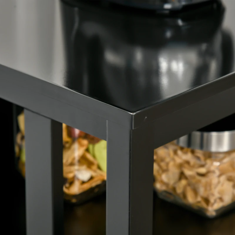 HOMCOM Sideboard Buffet Server Storage Cabinet Console Table with 2 Doors and Adjustable Shelves for Kitchen & Dining Room, Black