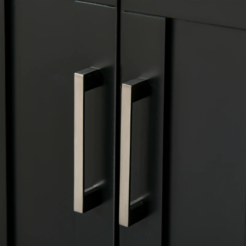 HOMCOM Sideboard Buffet Server Storage Cabinet Console Table with 2 Doors and Adjustable Shelves for Kitchen & Dining Room, Black