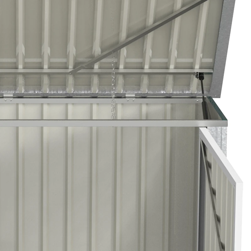 Outsunny 6x3 ft Garbage Can Shed, Horizontal Garbage Can Organizer with Double Door and Lid Rubbish Cover, for 2 Trash Cans, Green