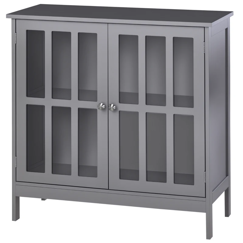 kleankin Kitchen Buffet Cabinet with 2 Doors, Modern Sideboard for Dining Room, Hallway, Living Room, Grey