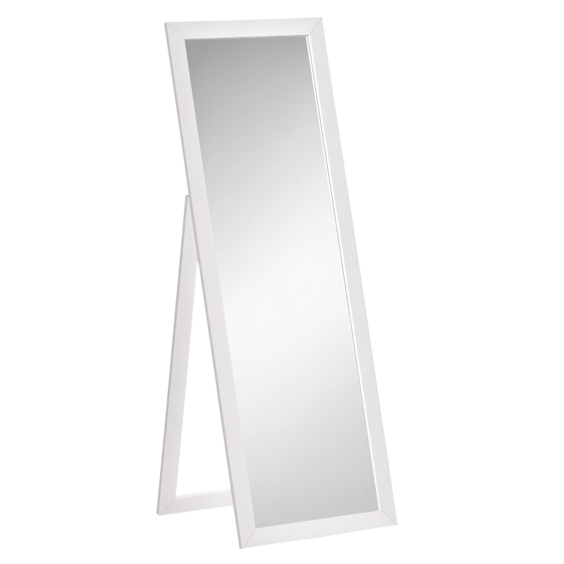 HOMCOM 58" x 20" Full Length Mirror with Frame, Floor Standing Mirror, Rectangular Full Body Mirror for Bedroom, Living Room, White