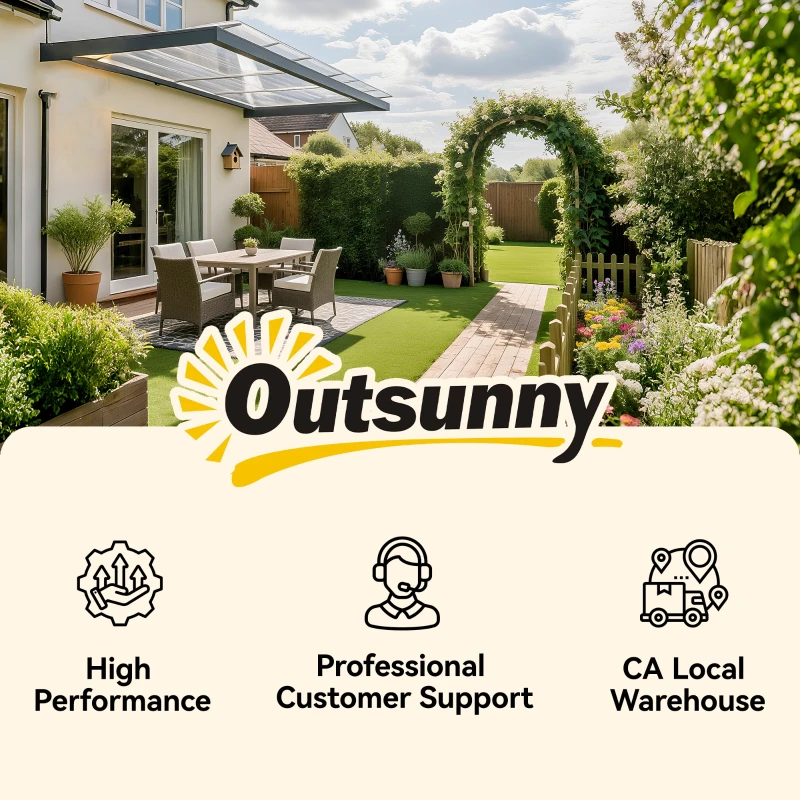 Outsunny Awning Door Canopy, 119.3" x 37.8", Polycarbonate Front Door Outdoor Patio Cover for UV Protection, Clear