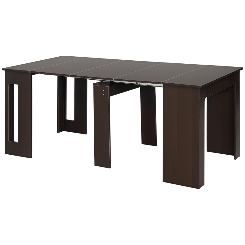 HOMCOM Extendable Dining Table, Expandable Kitchen Table for Small Spaces, Seats up to 6 People, Dark Brown