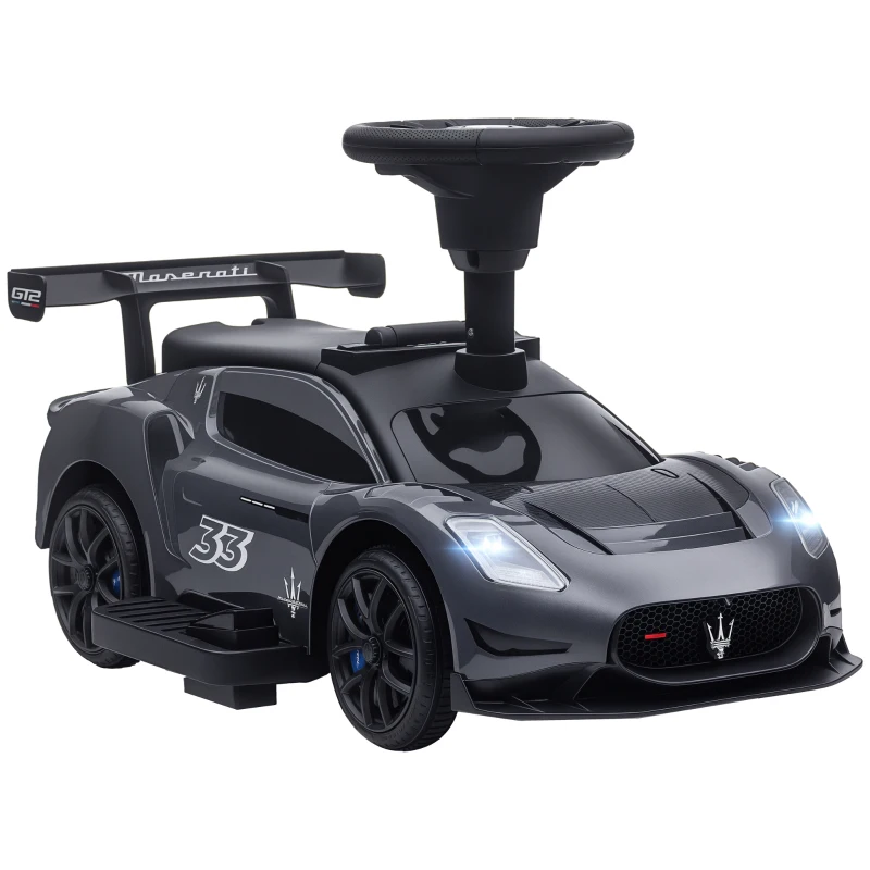 Qaba 6V Maserati GT2 Licensed Electric Car for Kids, Ride on Car with Under Seat Storage, LED Headlights Music, Grey