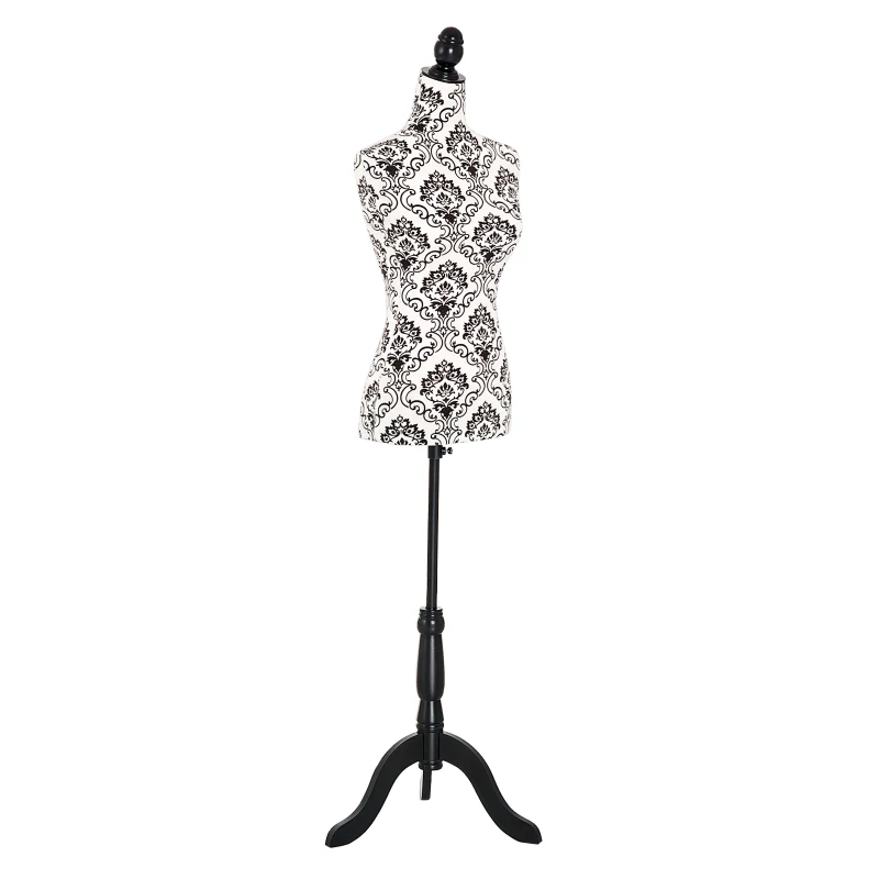HOMCOM Adjustable Female Dress Form Fashion Mannequin Torso Clothes Display Dressmaker Stand with Base