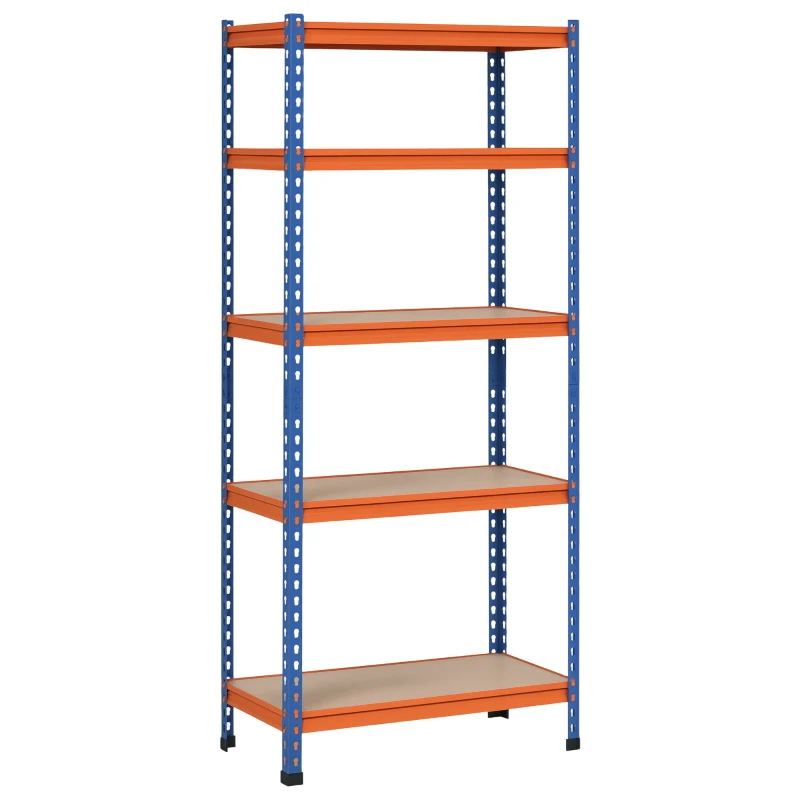 HOMCOM 5-Tier Heavy Duty Garage Shelf, Metal Shelving Unit with Adjustable Shelves, Metal Frame, 31.5"x15.75"x71.75", 3300 lbs Capacity for Workshop, Shed, Office