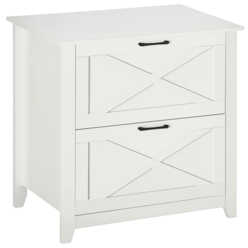 Vinsetto Vertical File Cabinet with Hanging Bars for A4 Size for Home Office, 29.9"x 19.7"x 30.3", White