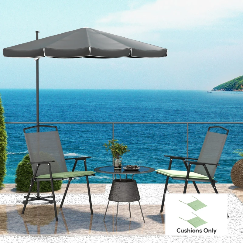 Outsunny 2-Piece Seat Cushion Replacement, Outdoor Patio Chair Cushions Set with Ties, Button Tufted, Green