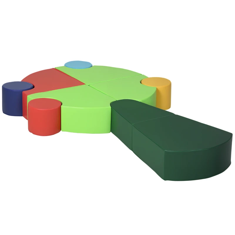 Qaba 10-Piece Soft Play Set for Creativity, Climb and Crawl Foam Playset with Easy-to-Clean Surface, Activity Play Structures for 18 Months Old