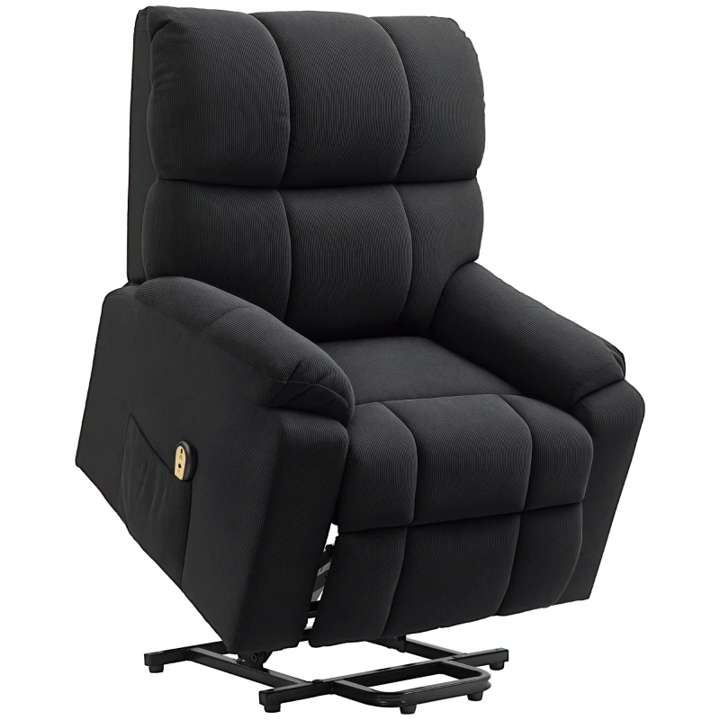 HOMCOM Lift Chair for Seniors, Microfibre Upholstered Power Recliner Chair with Remote, Quick Assembly, Black