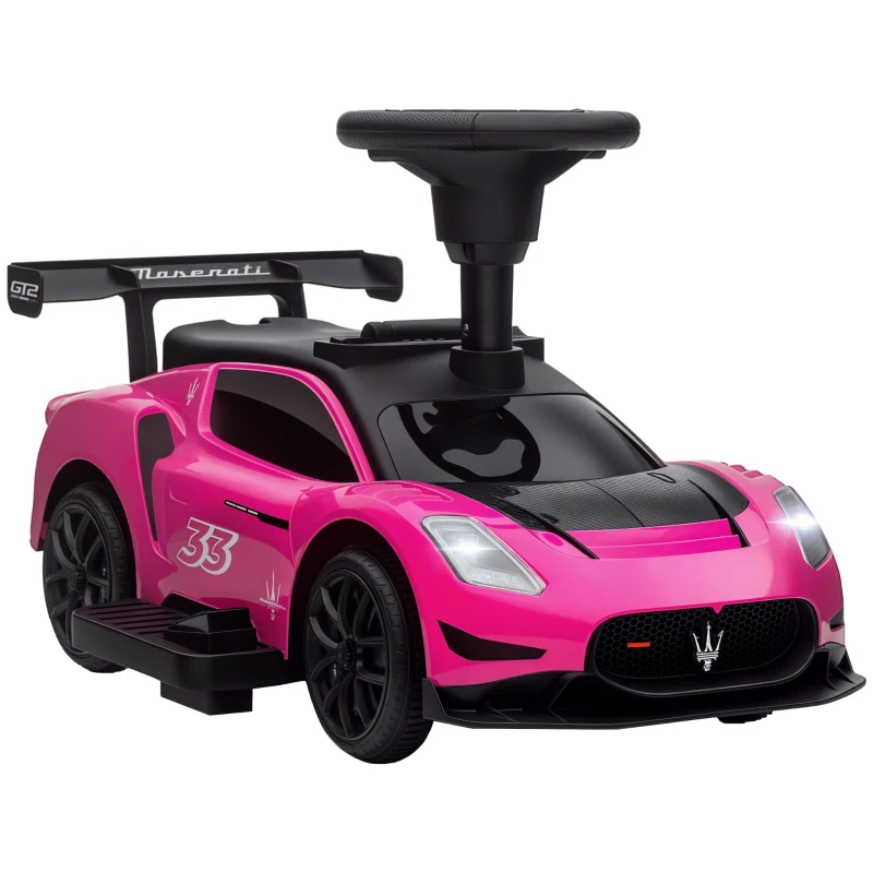 Qaba 6V Maserati GT2 Licensed Electric Car for Kids, Ride on Car with Under Seat Storage, LED Headlights Music, Pink