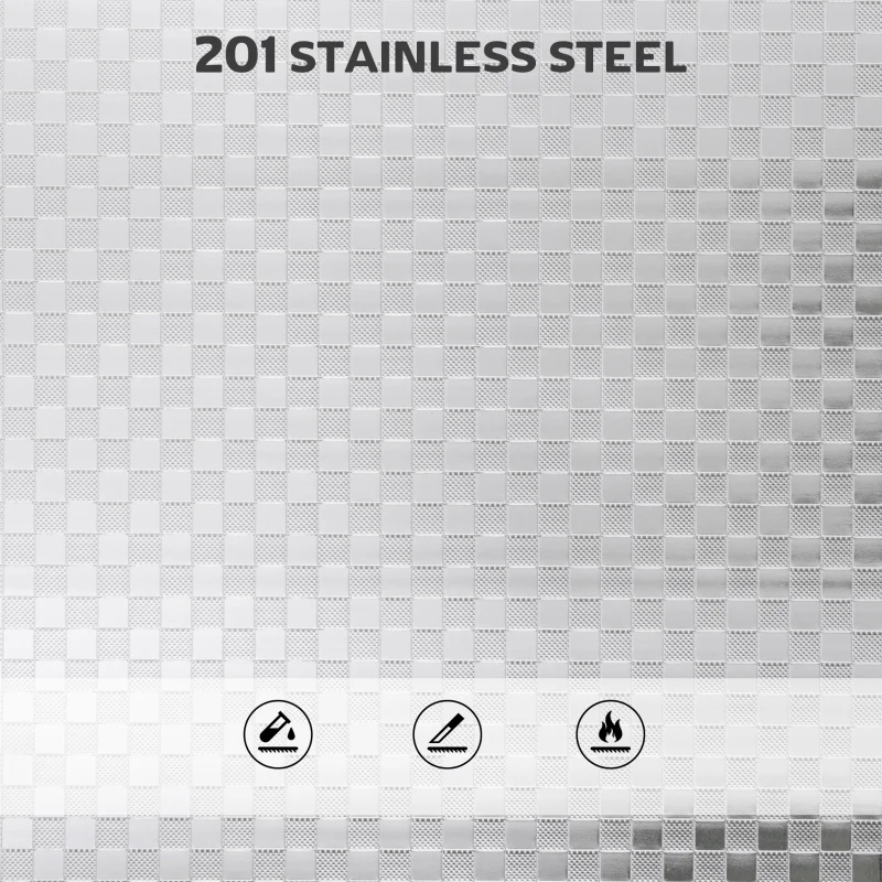 HOMCOM 3 Tier Stainless Steel Rolling Cart with Adjustable Shelf, Utility Cart on Wheels with Handles for Kitchen, Silver