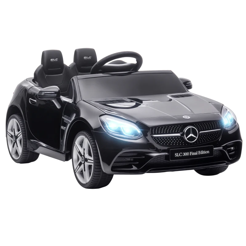 Aosom 12V Ride On Car with Parent Remote Control Two Motors Music Lights Suspension Wheels for 3-6 Years Black