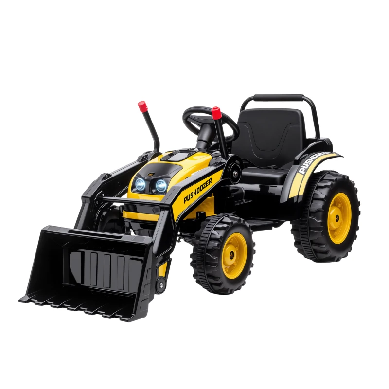 Aosom 6V Kids Rechargeable Battery Powered Truck with Adjustable Bucket, High/Low Speed Realistic Sound, Yellow
