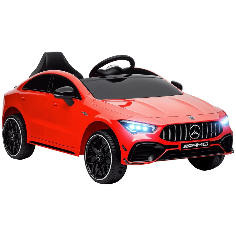 Qaba Mercedes-Benz AMG Licensed 12V Ride on Car, Kids Electric Car with Remote Control, Spring Suspension, LED Lights, Red