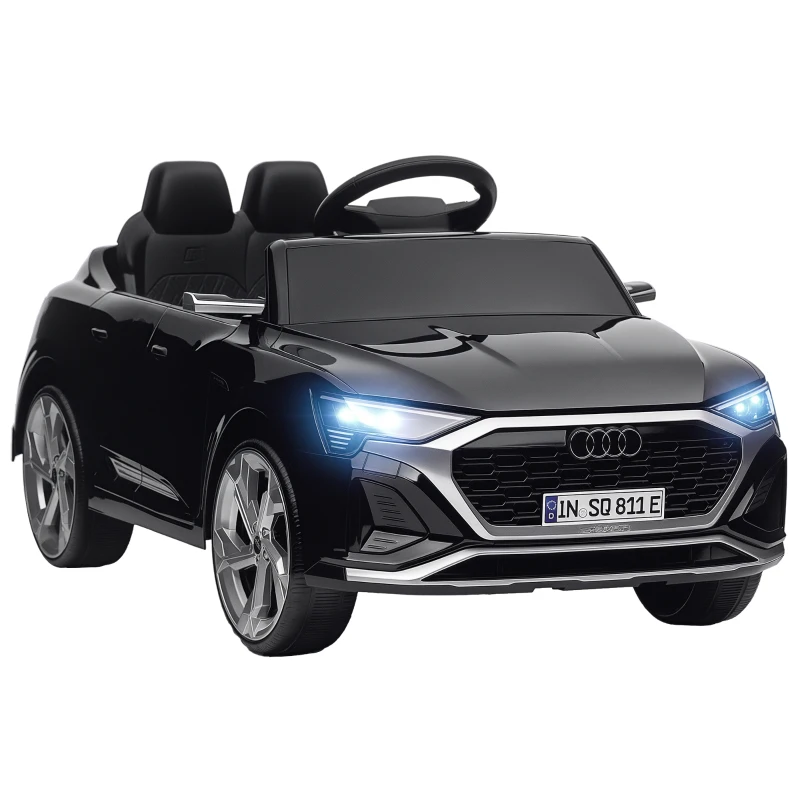 Qaba 12V Battery Powered Kids Electric Car, Audi Q8 etron Sportback Licensed Ride on Car w/ Remote Control, Black