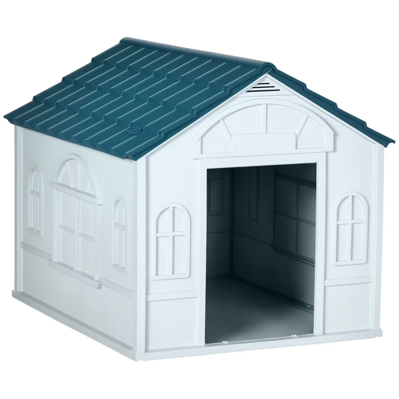 PawHut Pet House Water Resistant Puppy Shelter with Door for Indoor Outdoor, Easy to Assemble, for Large Dogs, Blue