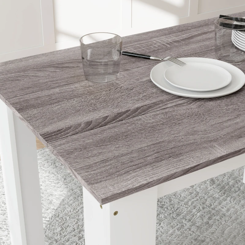 HOMCOM 47" Kitchen Table for 4-6 People, Dining Table with Wood Effect for Dining Room, Grey