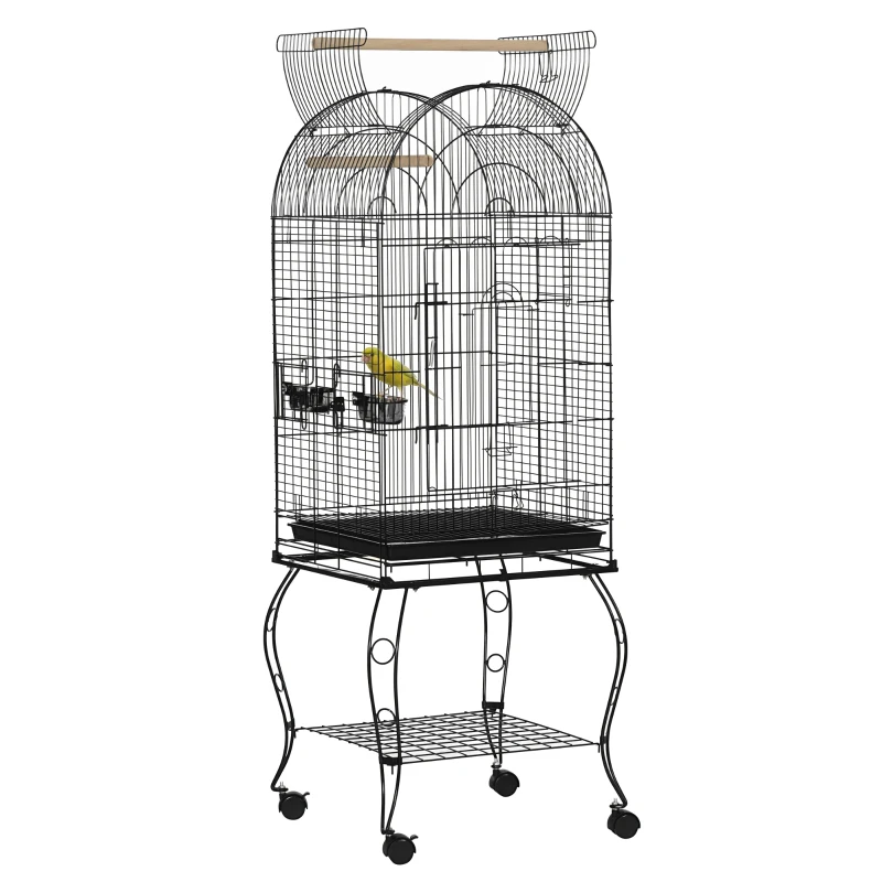 PawHut 60" Large Bird Cage with Openable Top for Cockatie, Sun Conure
