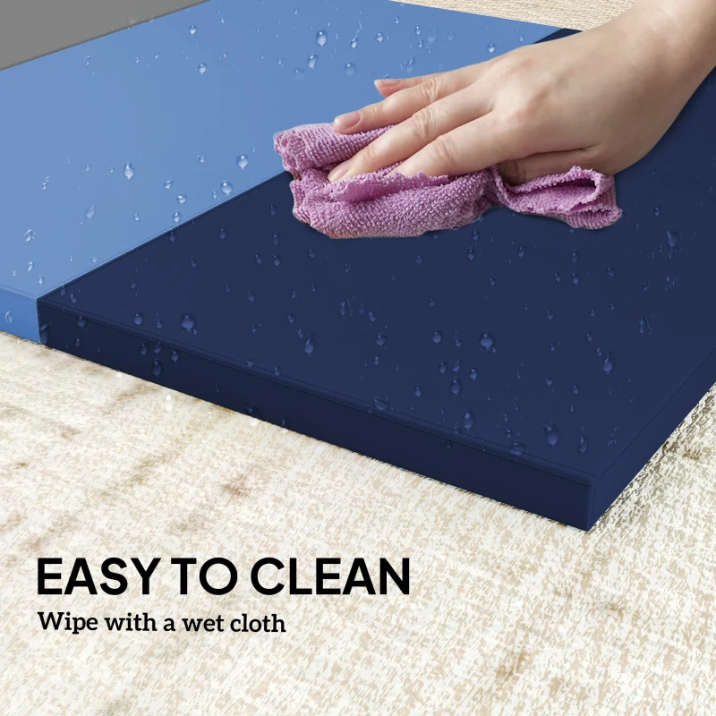 Soozier 6ft Folding Gymnastics Mat, Thick Exercise Mat with Carry Handles for Yoga Aerobics Fitness Training, Mixed Colour