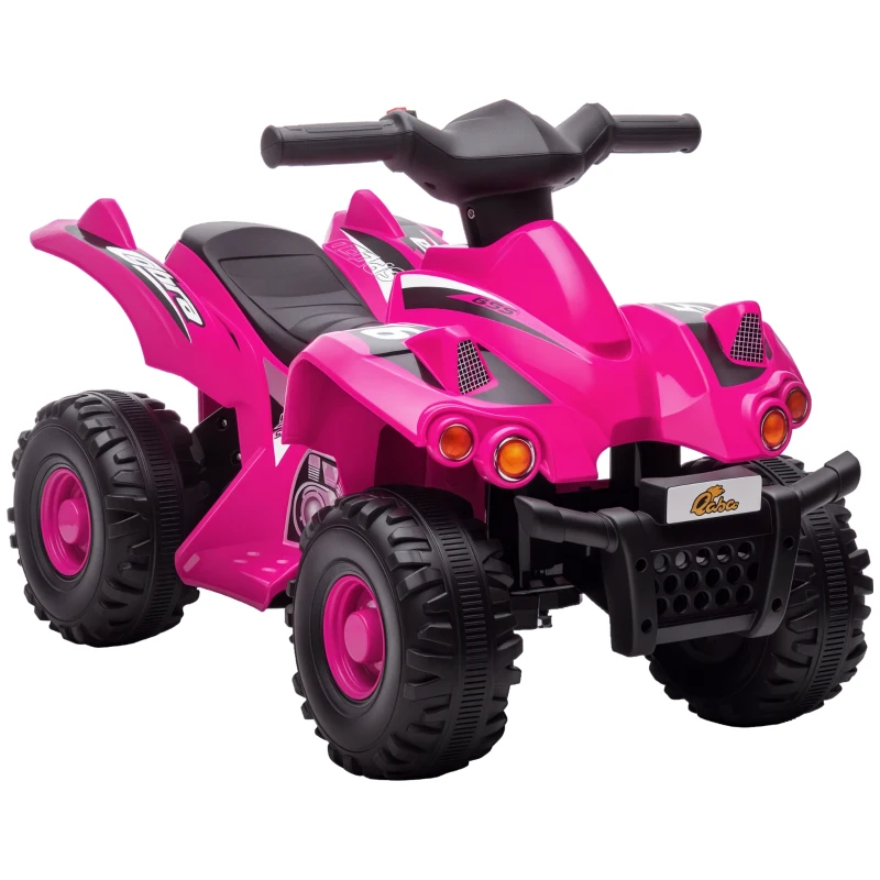 Qaba 6V Kids ATV Quad w/ Music, Forward, for 2-6 Years, Pink