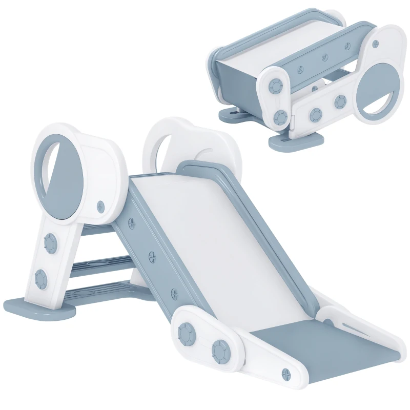 Qaba Toddler Slide, Indoor Foldable Kids Slide for 1.5-3 Years Old, Gray
