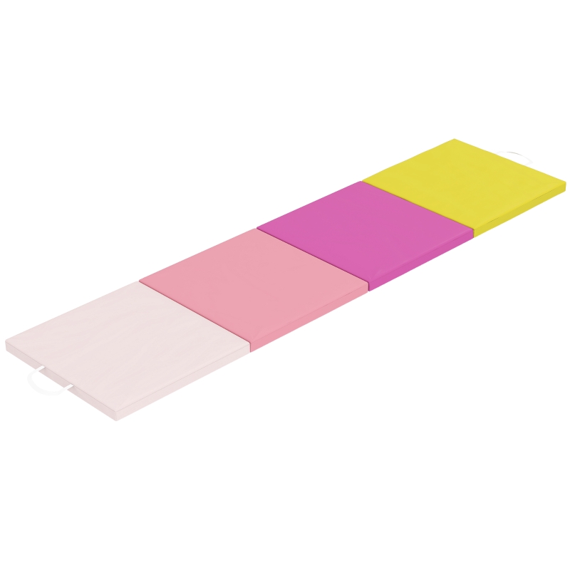 Soozier 8ft Folding Gymnastics Mat, Thick Exercise Mat with Carry Handles for Home Gym Yoga Aerobics Fitness Training