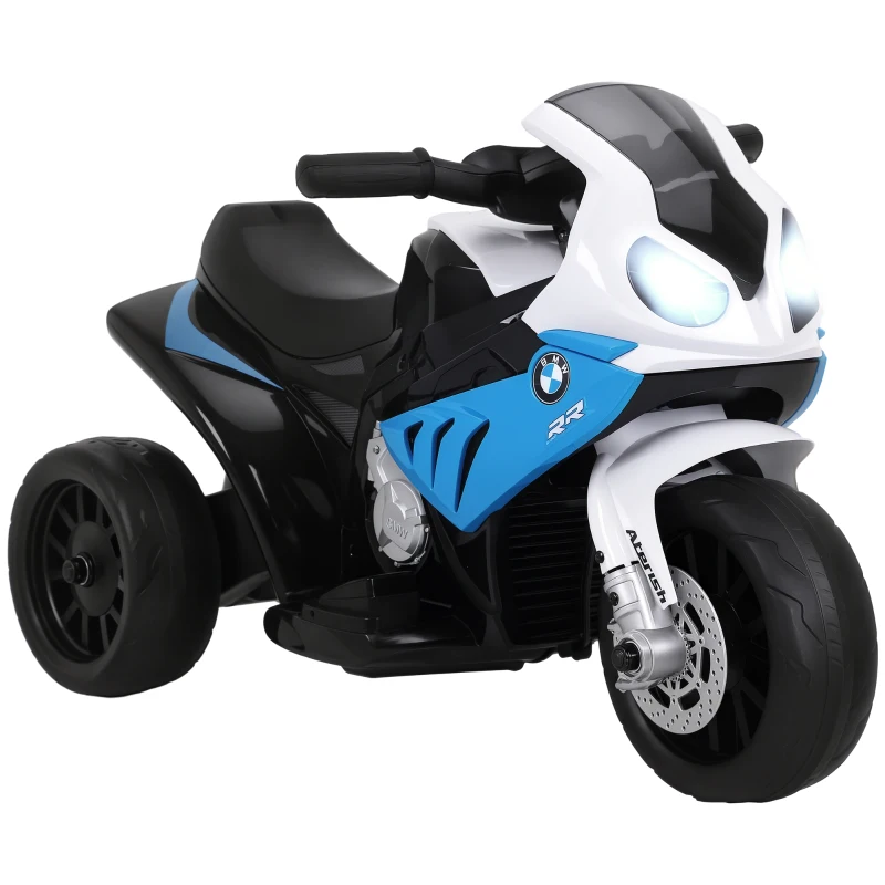 Aosom 6V 3 Wheeled Electric Motorcycle, Kids Motorcycle Licensed BMW with Headlight, Music, Blue