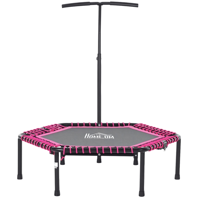 Hexagon Pink Adult Trampoline with Adjustable Bar | Aosom.com